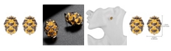 nOir Acorn Stud Earring With Cubic Zirconia Stones